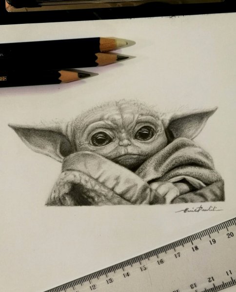 Татуировка Мандалорец йода малыш