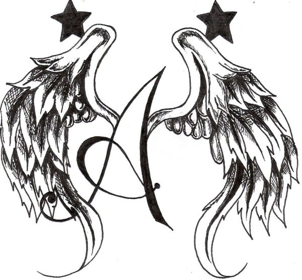 Крылья ангела тату эскиз