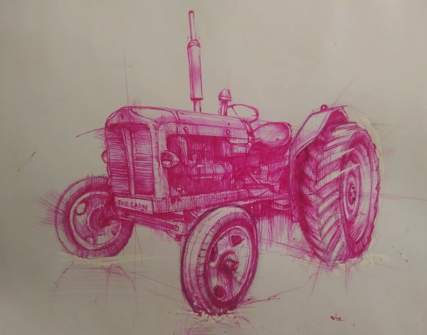 Рисунки тракторов ручкой