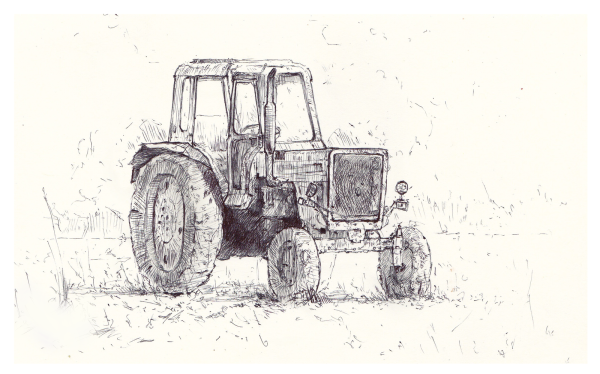 Трактор карандашом