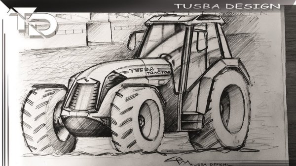 Трактор карандашом