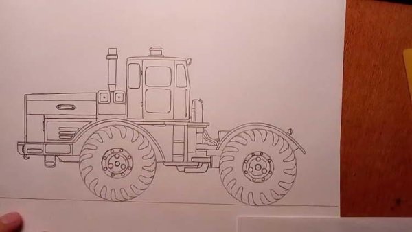 К 701 трактор с куном сзади