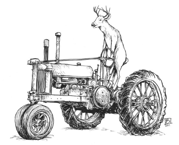 Трактор John Deere чертеж