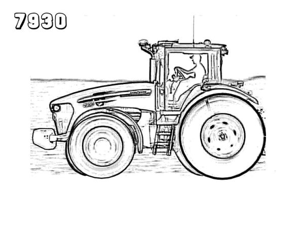 Раскраска трактор Джон Дир