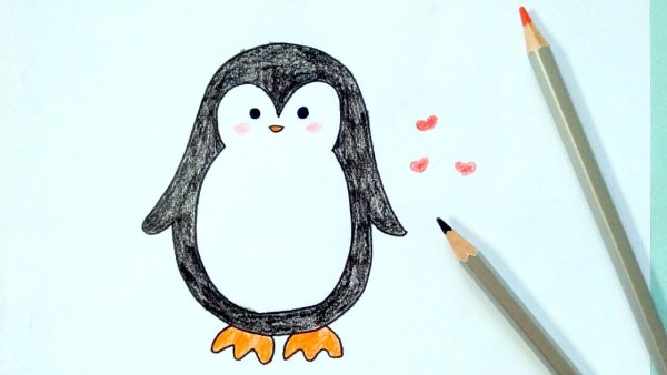 Как нарисовать пингвина гавайского стилусом на телефоне пошагово