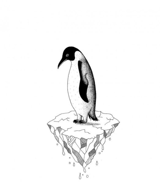 Тату Пингвин Минимализм