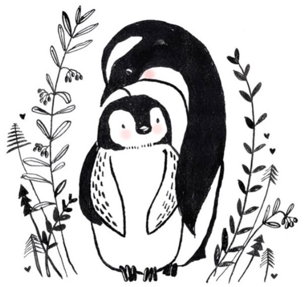 Эскиз тату Пингвиненок