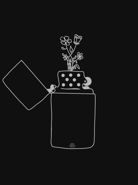 Эскиз тату зажигалка Минимализм