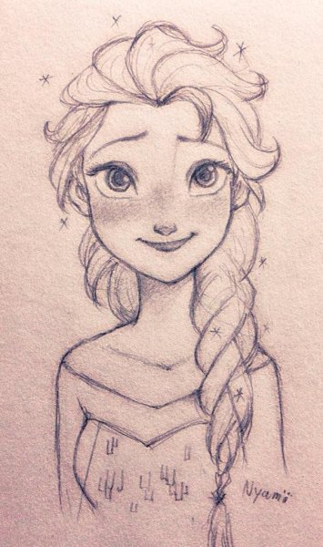 Рисунки для срисовки карандашом принцессы Дисней легко