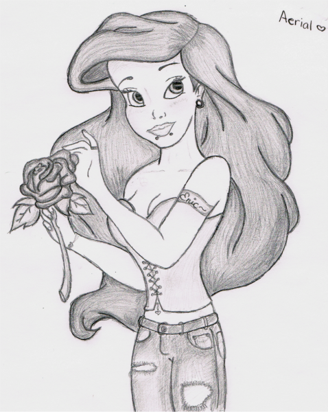 Принцессы из Диснея карандашом