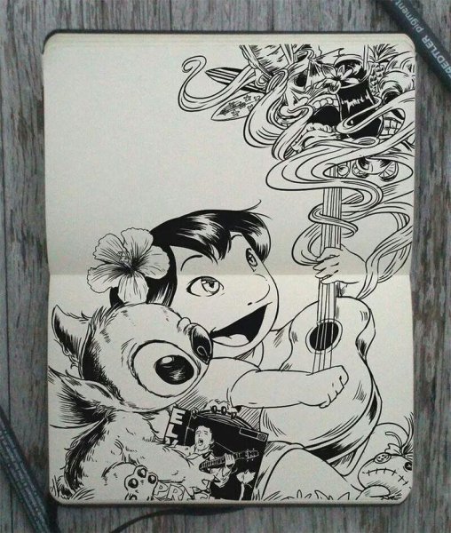 Мультяшные персонажи для скетчбука