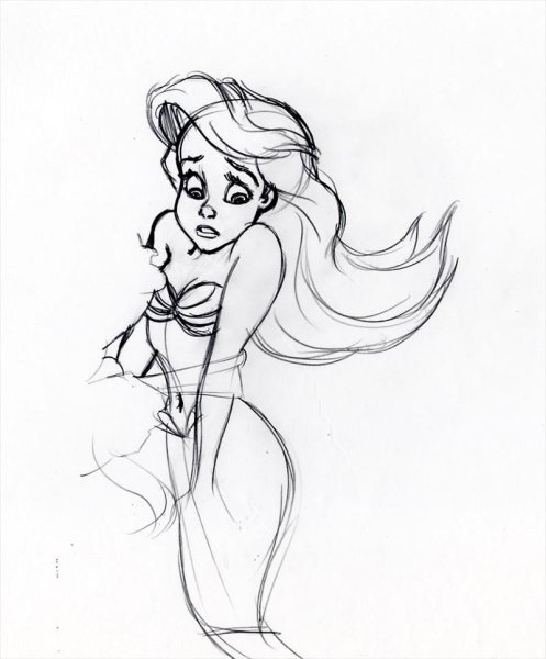 Скетч принцессы Дисней Ариэль