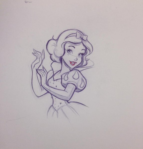 Персонажи Дисней карандашом принцессы