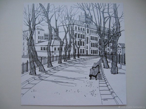 Графический городской пейзаж