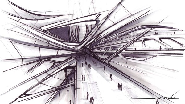 Заха Хадид архитектура Графика