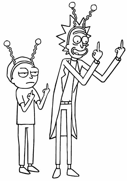 Рик и Морти раскраска