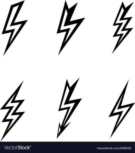 Тату молния черно белая