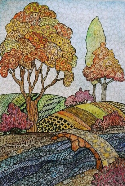 Пейзаж в декоративном стиле