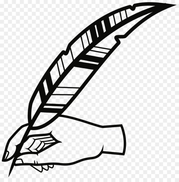 Рука с ручкой на прозрачном фоне