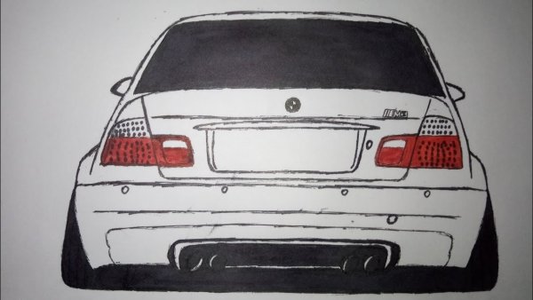 Нарисовать БМВ сзади