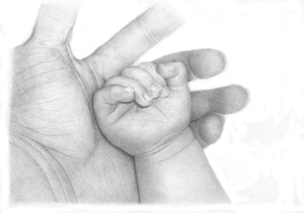 Отпечаток руки на бумаге