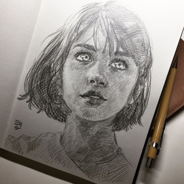 Зарисовки лица человека