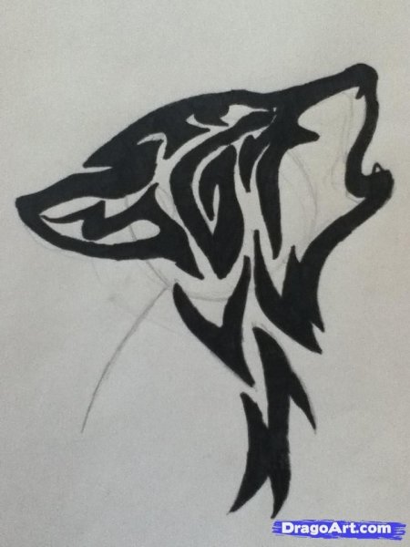 Тату ручкой волк