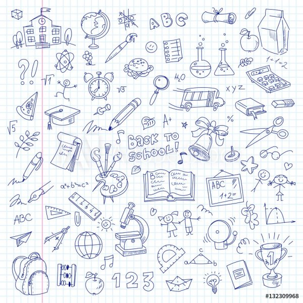 Рисунки в школьных тетрадях