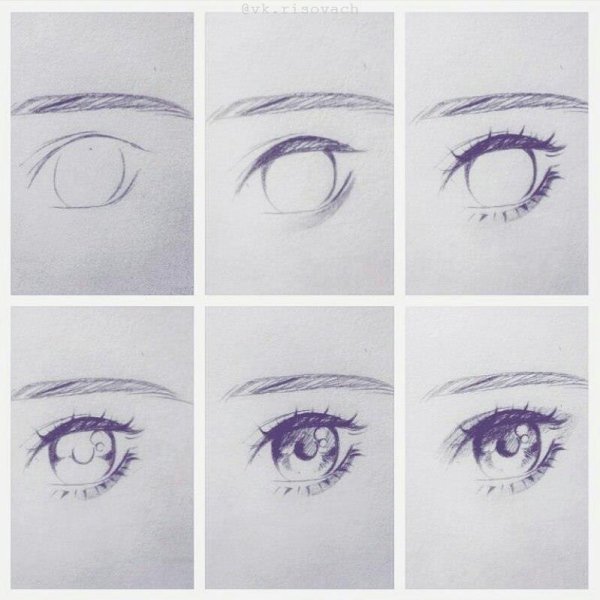 Аниме глаза пошагово
