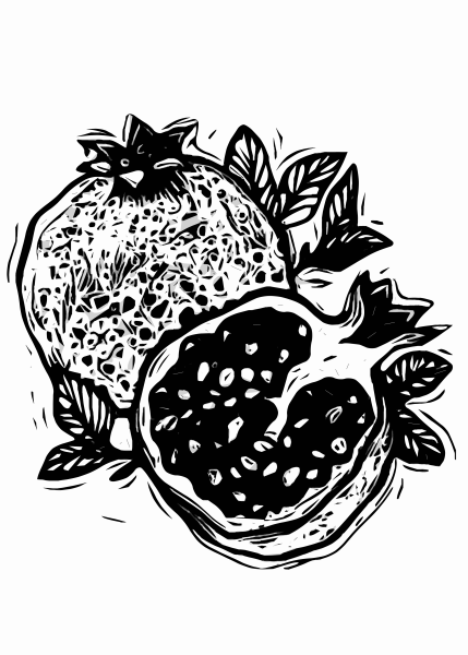 Линогравюра гранат