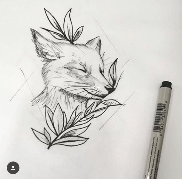 Тату лиса эскиз
