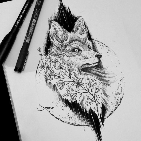 Эскиз лисы