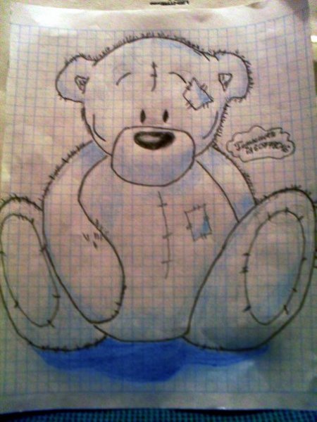 Нарисовать мишку ручкой