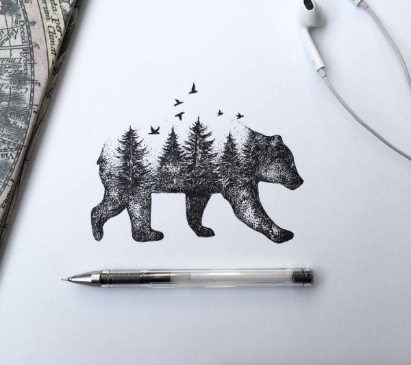 Мишка в лапах с сердечком рисуночки