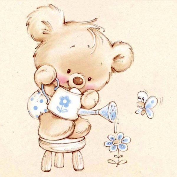 Плюшевый мишка для срисовки