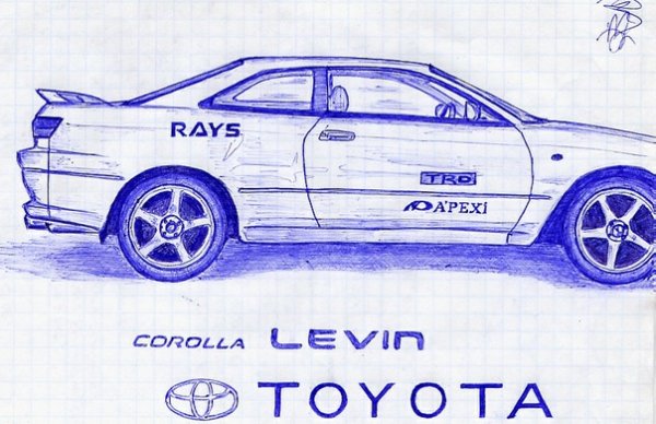 Машины ручкой в тетради