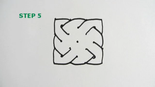 Кельтский узор на листе в клеточку