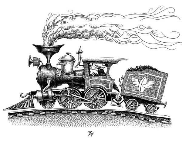 Паровоз иллюстрация