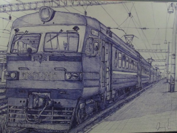 Поезд рисунок