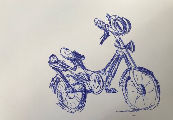 Рисование ручкой велосипед