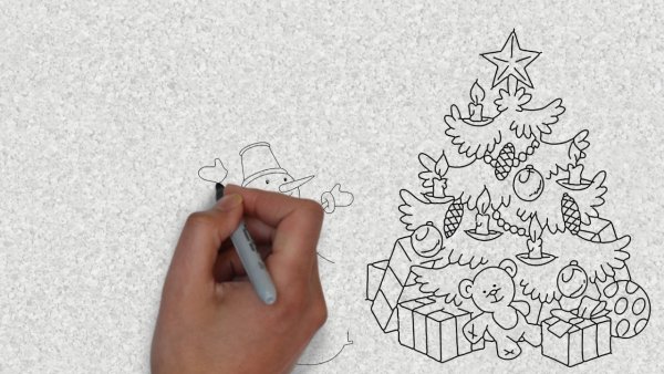 Рисунки на новый год ручкой