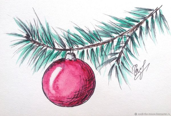 Графические новогодние открытки