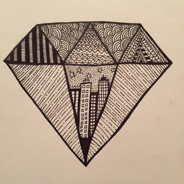 Алмаз рисунок карандашом