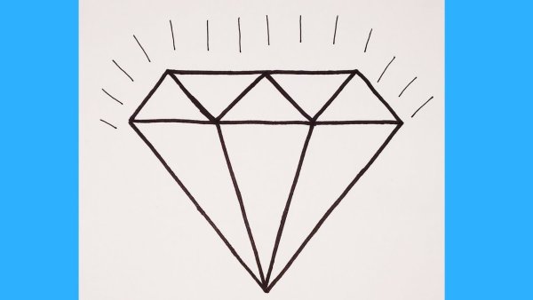 Алмаз по клеточкам в тетради