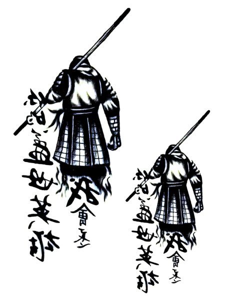 Самурай эскиз маркером