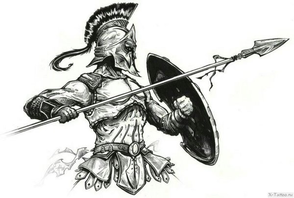 Самурай чёрно белый