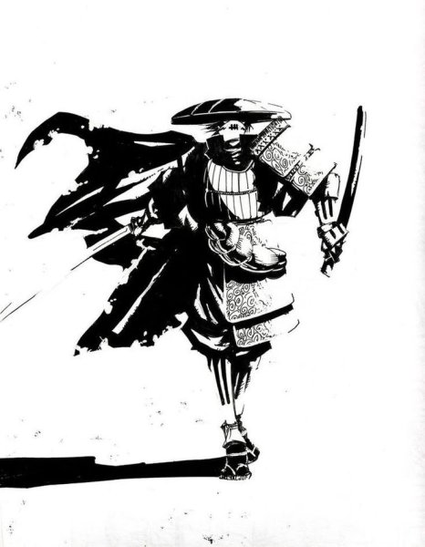 Рисунок тушью аниме