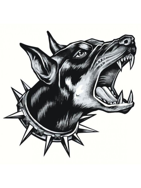 Оскал добермана тату