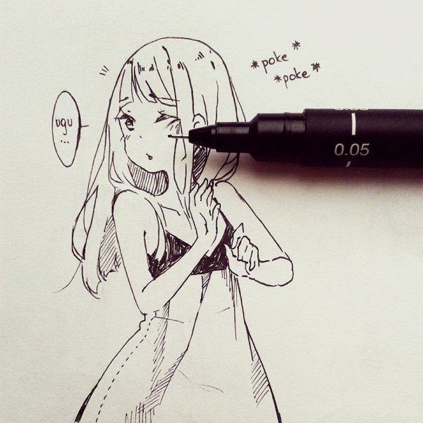 Аниме девочки ручкой