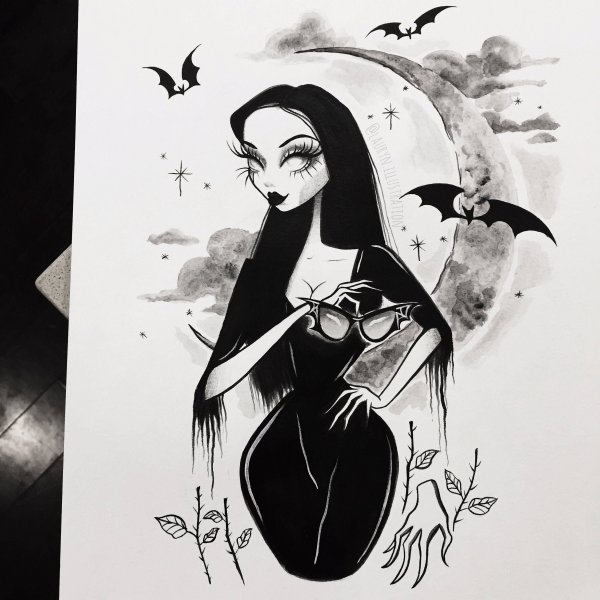 Мартиша Аддамс арт тату